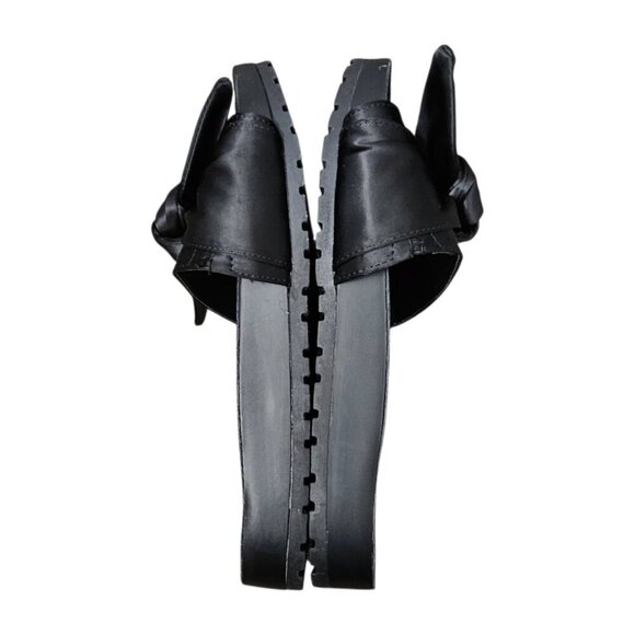 Torrid Black Satin Bow Pool Slides Slip On Flat Sandals - Picture 6 of 9